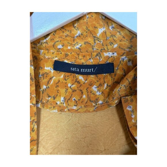 Sita Murt 100% Silk Cropped Jacket – Mustard Yellow Floral Print - Picture 4 of 5